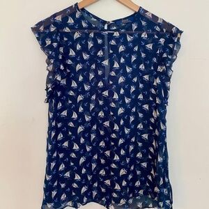 Polo Ralph Lauren navy blue sheer top